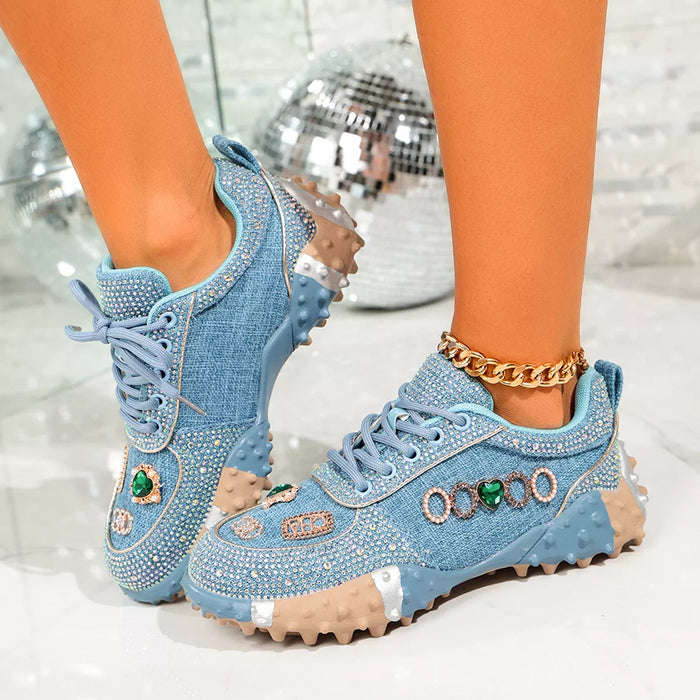 Bling It On Rhinestone Chunky Sneakers ✨