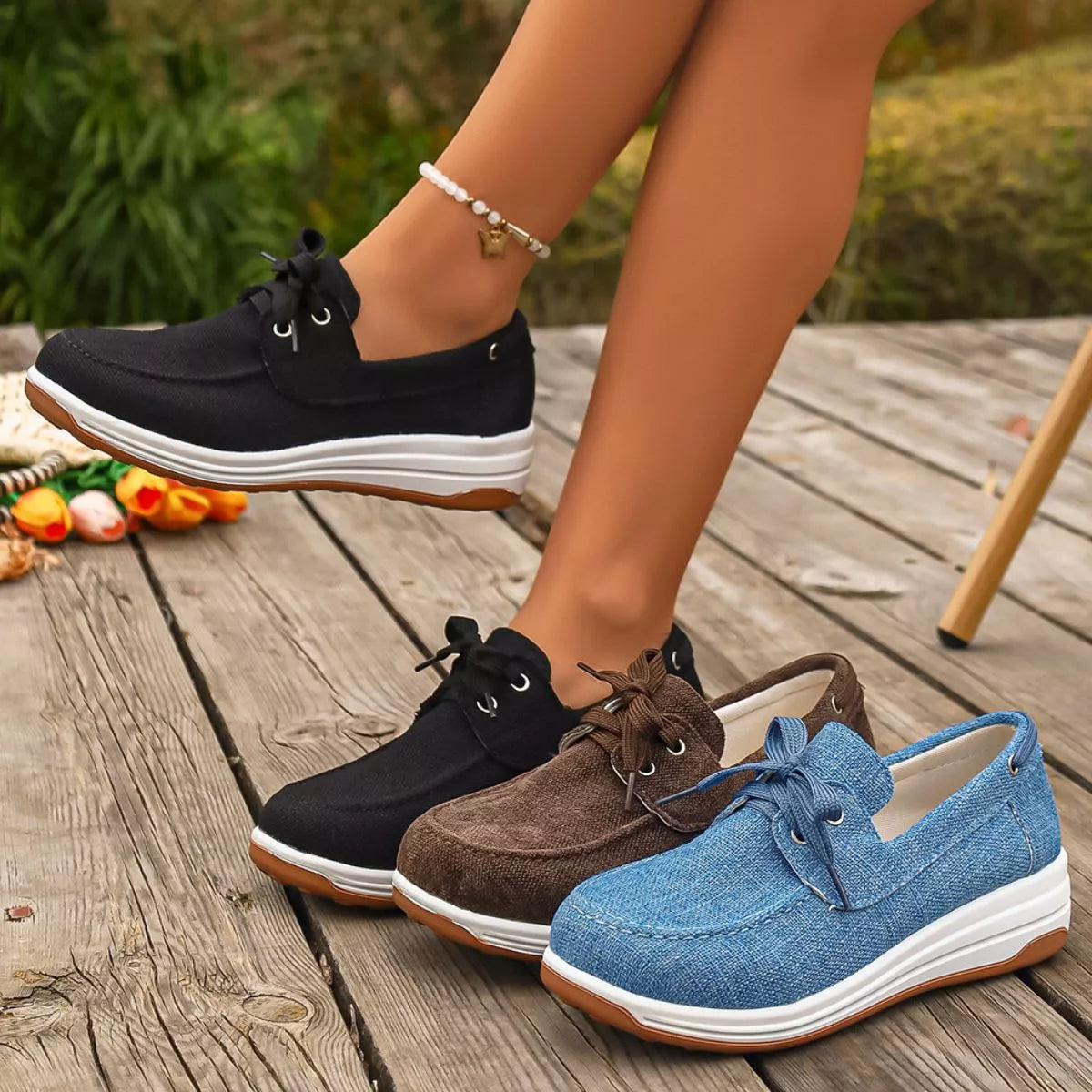 Everyday Ease Lace-Up Sneakers