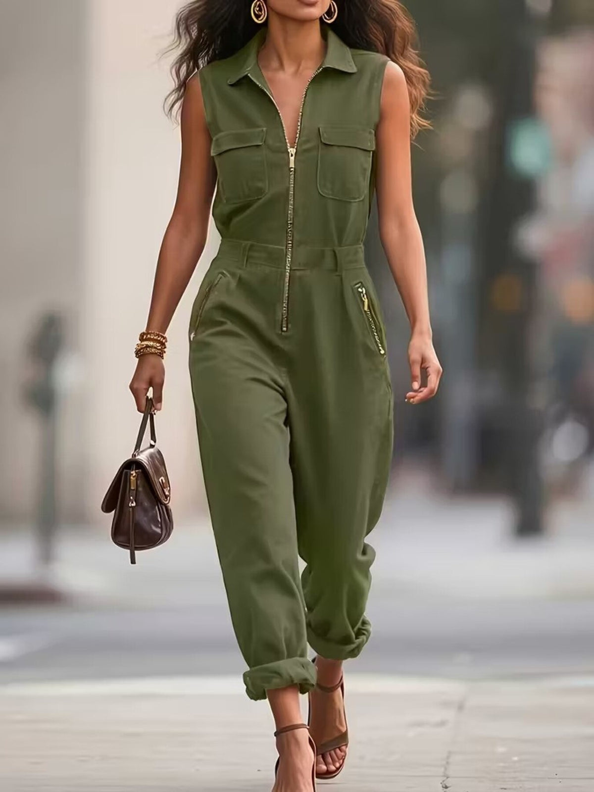 Monroe Zip-Front Jumpsuit