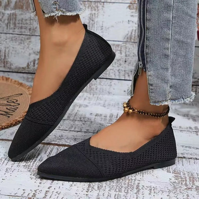 Sloane Pointed-Toe Knit Flats