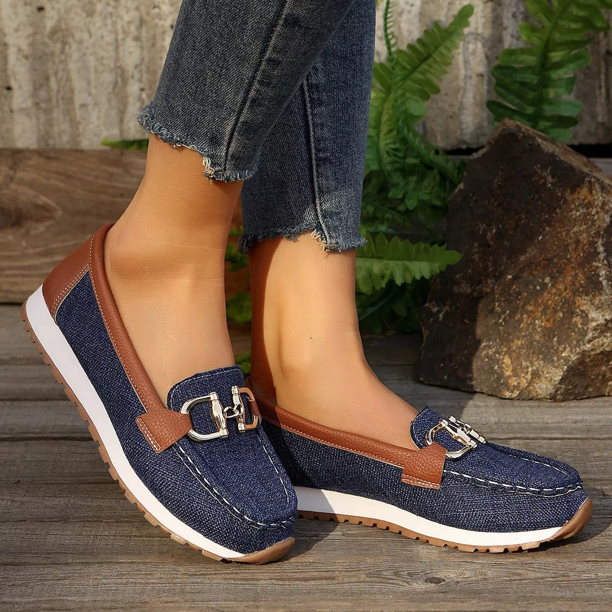 Harbor Chic Buckle Slip-On Loafers