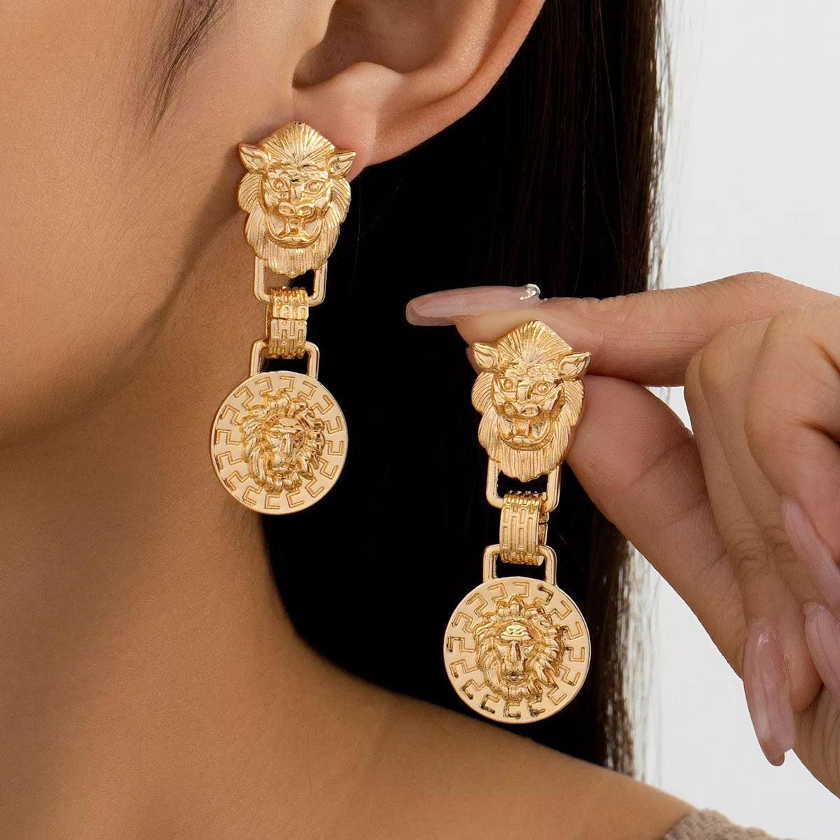 ✨ The Golden Majesty Lion Earrings
