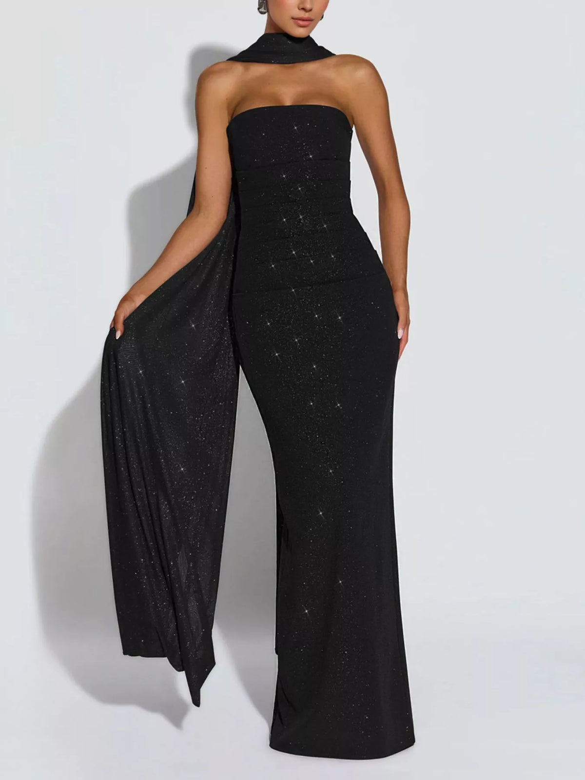 Midnight Muse Glitter Maxi Dress