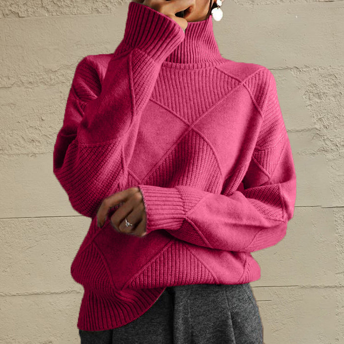 City Chic Geometric Turtleneck Sweater