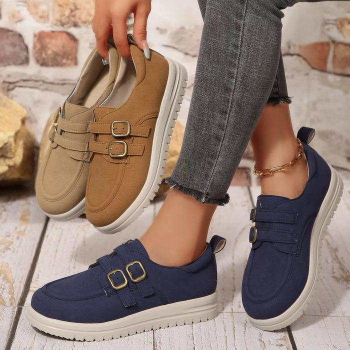 City Chic Double-Buckle Loafers