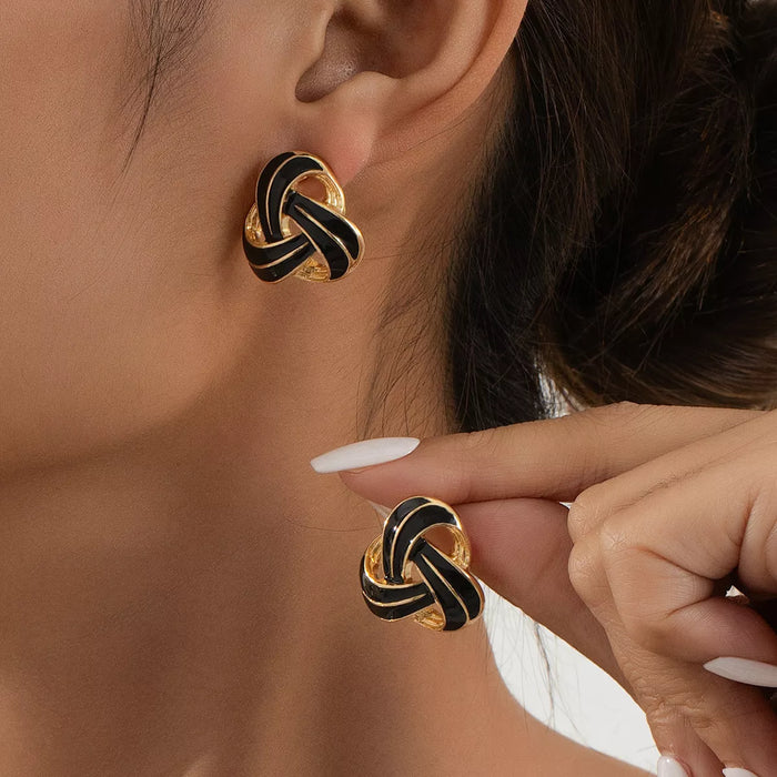 Noelle Two-Tone Knot Earrings
