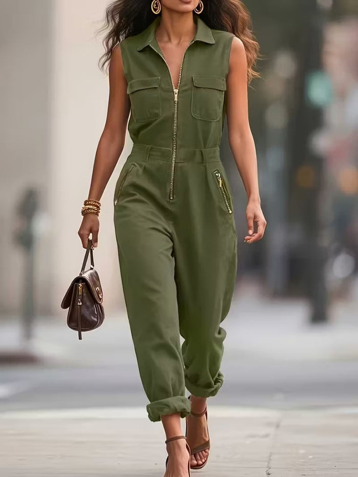 Monroe Zip-Front Jumpsuit