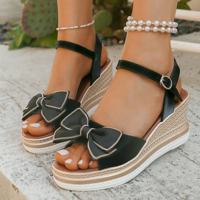 Bella Bow Espadrille Wedges