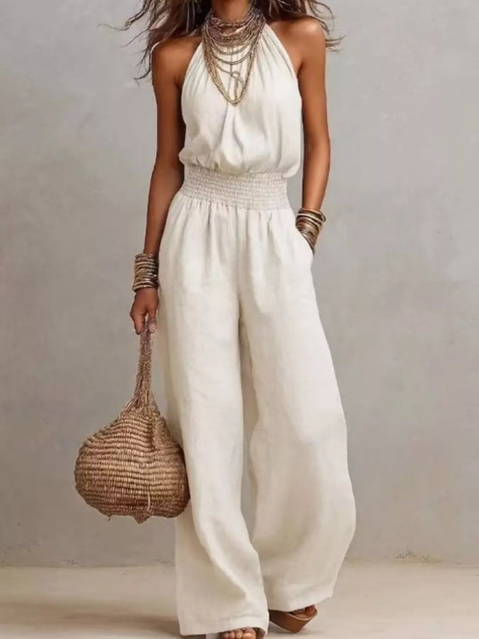 Amalfi Halter Wide-Leg Jumpsuit