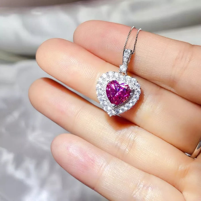 Amour 1CT Moissanite Heart Necklace